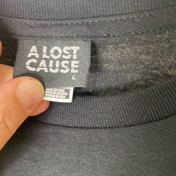 A Lost Cause mens graphic T-shirt Happy Daze flower with Joint black size Large - Picture 5 of 5